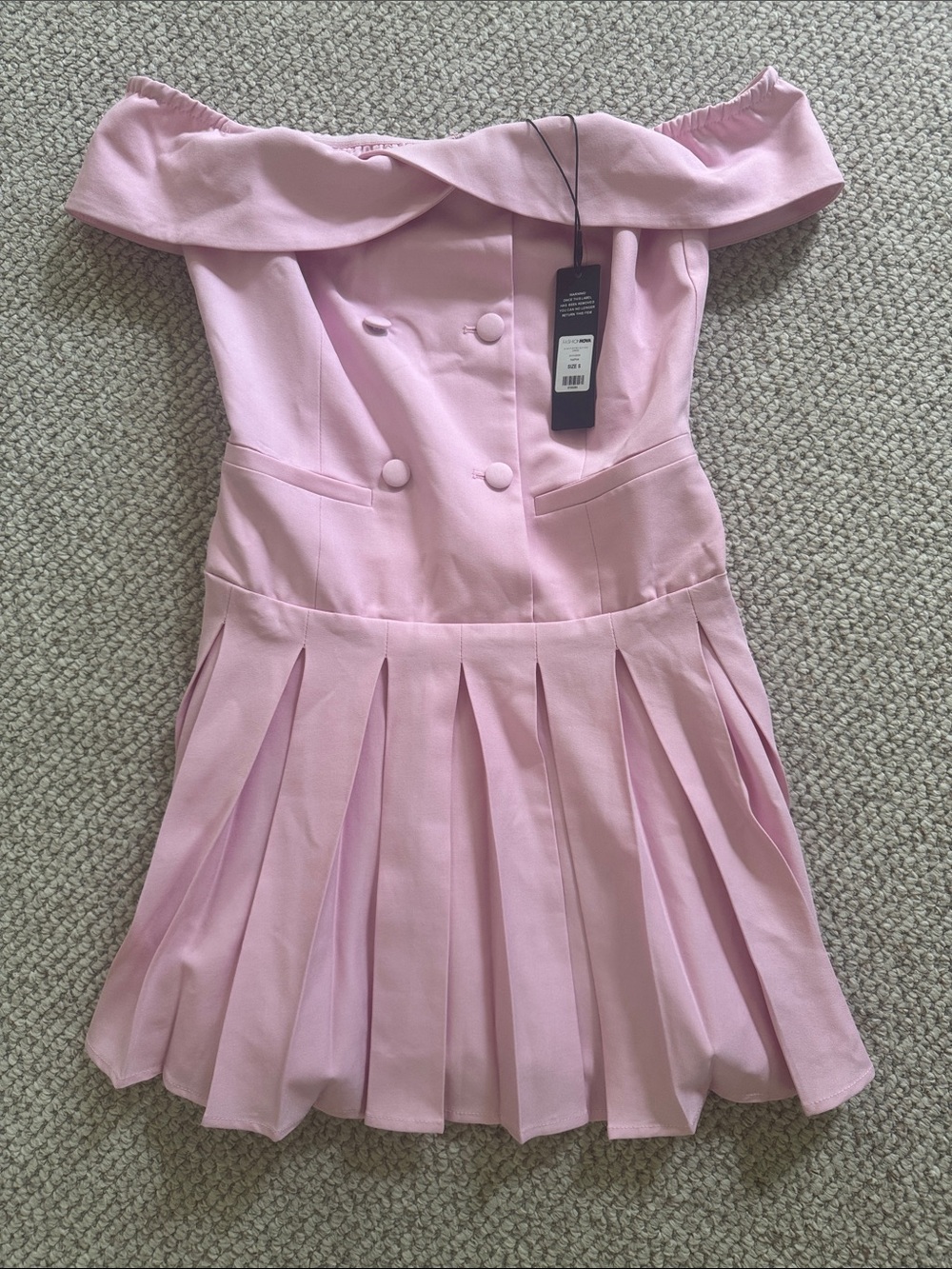 Fashion Nova Strapless Pink Pleated Fit-and-Flare Dress
